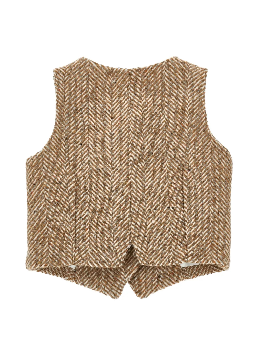 Ermanno Scervino Junior Gilet met visgraat patroon Beige