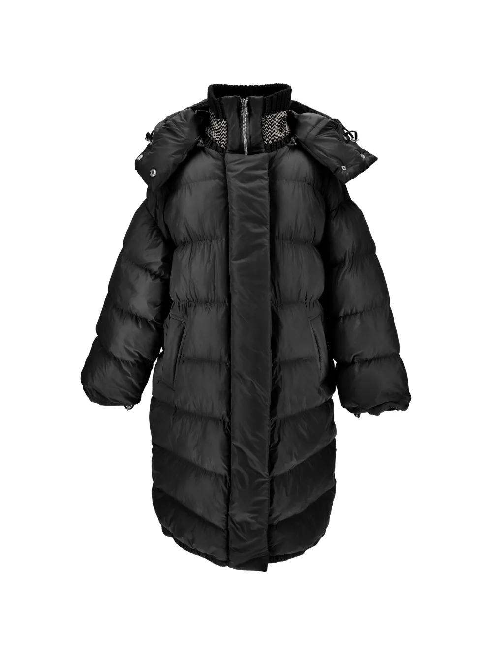 Ermanno Scervino Junior Cappotto trapuntato con cappuccio - Nero