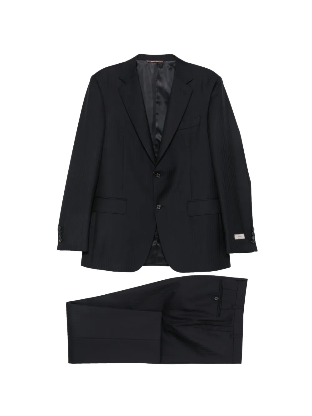 Canali notched-lapel single-breasted suit - Blu