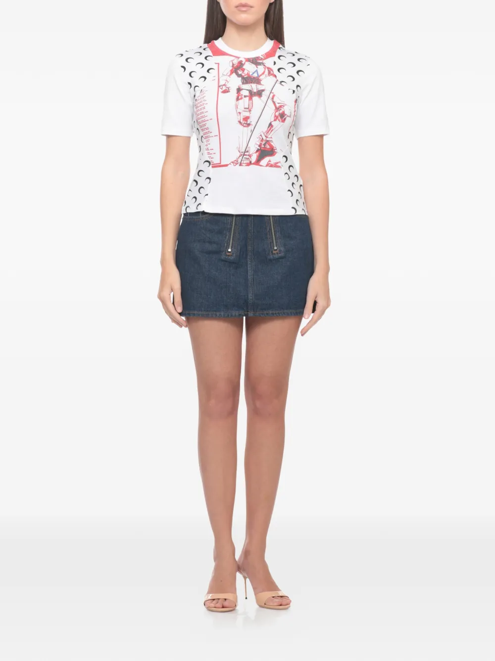 Marine Serre Moon-panel T-shirt In Multi