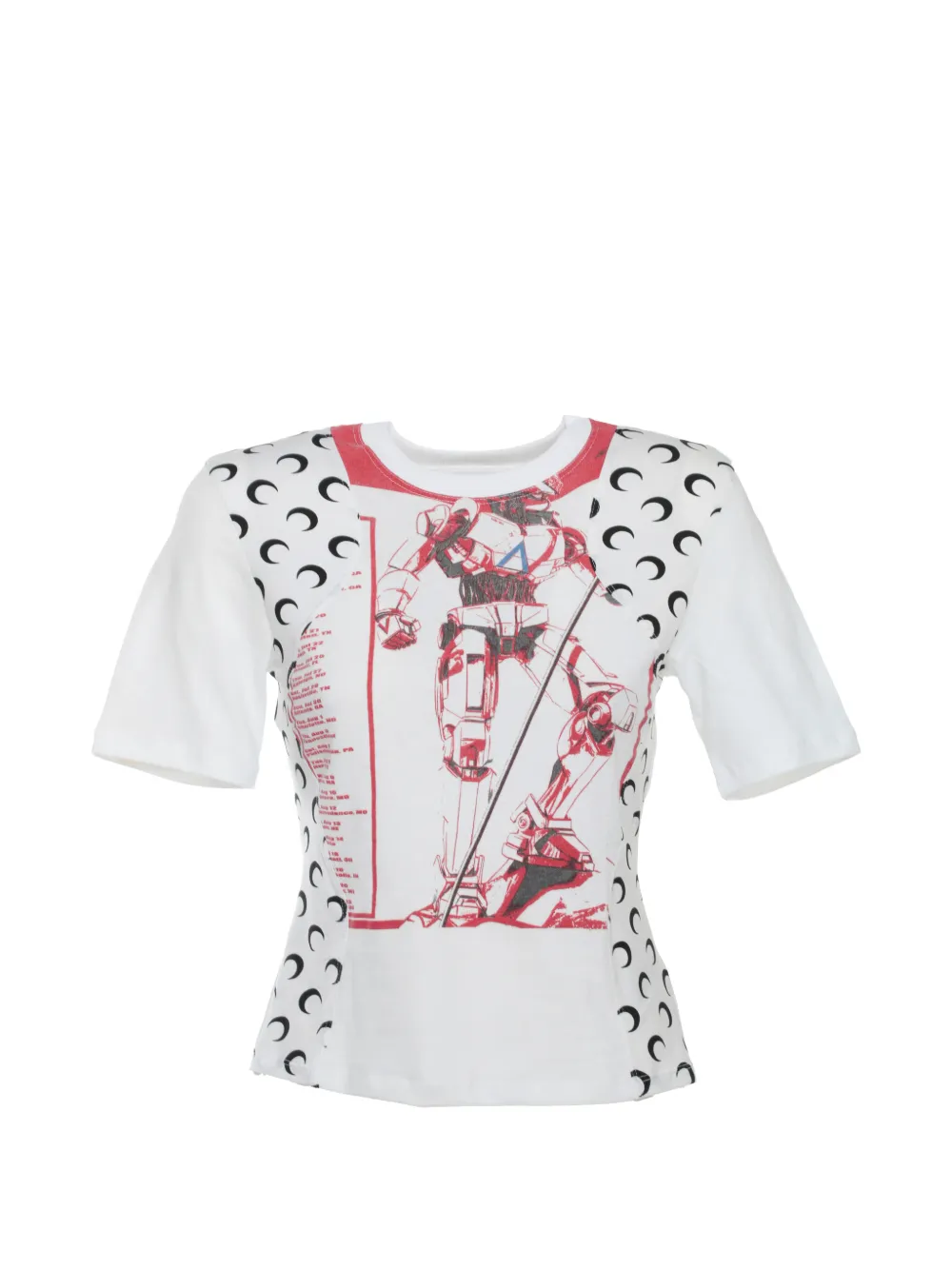 Marine Serre Moon-panel T-shirt - Bianco