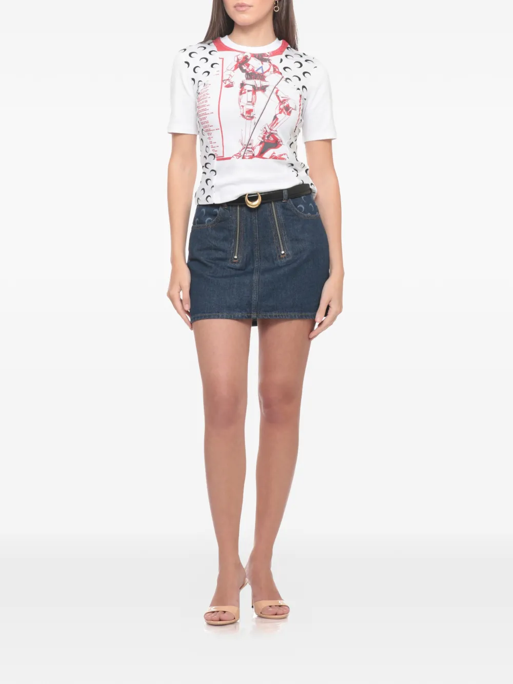 Marine Serre Moon-panel T-shirt In Multi