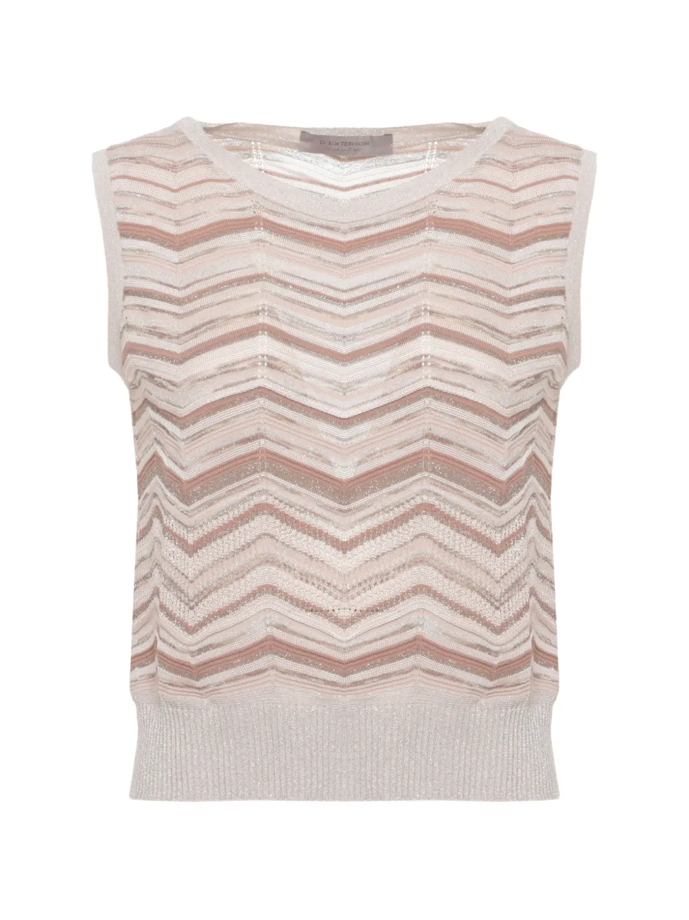 D.Exterior zigzag-knit sleeveless sweater - Toni neutri