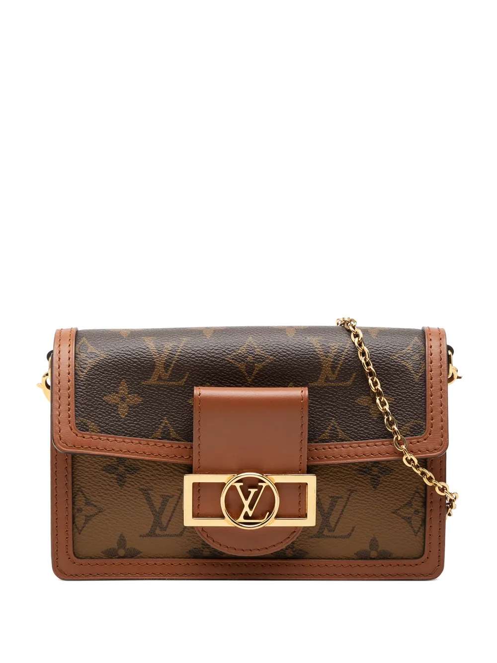 Louis Vuitton Pre-Owned 2021-2026 Monogram Reverse Dauphine Wallet on Chain crossbody bag - Marrone