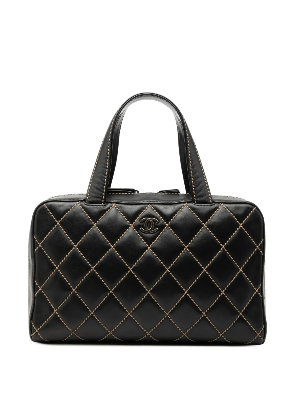 CHANEL Pre-Owned 2000-2002 CC Lambskin Wild Stitch handbag - Schwarz