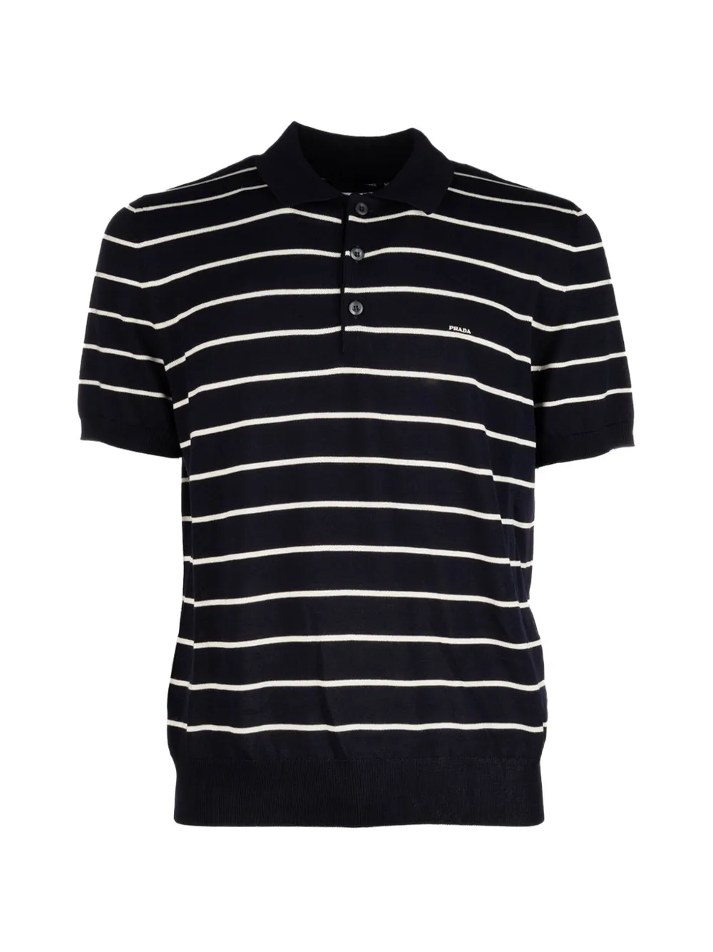 Prada striped short-sleeve polo shirt - Blu