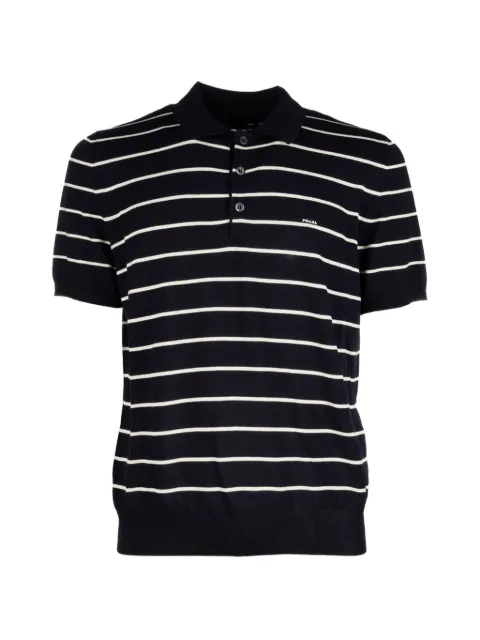 Prada short-sleeved striped cotton polo shirt