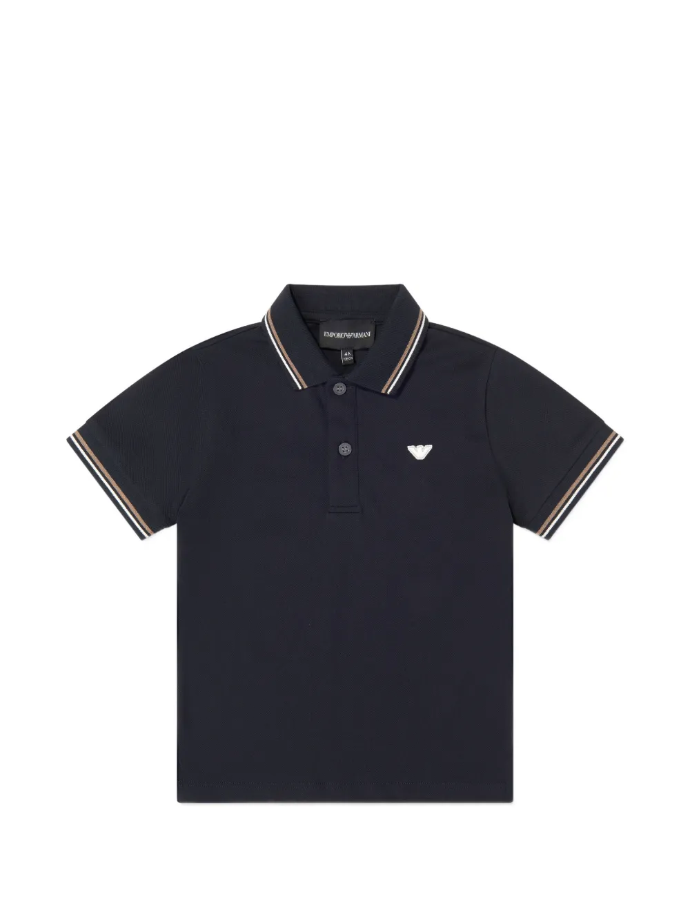 Emporio Armani Kids logo-embroidered tipped polo shirt - Blu