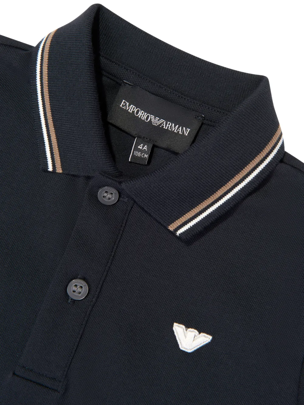 Emporio Armani Kids Poloshirt met geborduurd logo en contrasterende afwerking Blauw