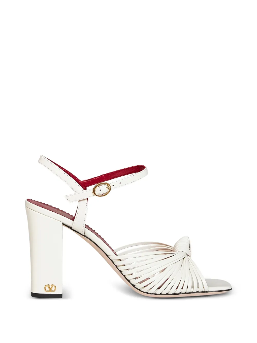 Valentino Garavani Annet leren sandalen met geknoopt detail Wit