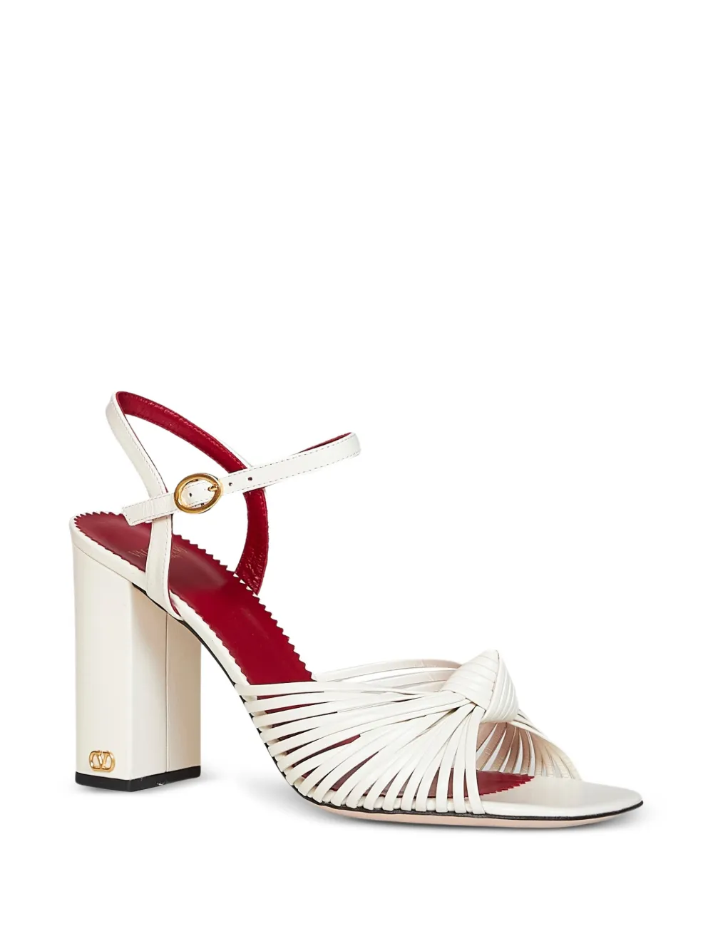 Valentino Garavani Annet leren sandalen met geknoopt detail Wit