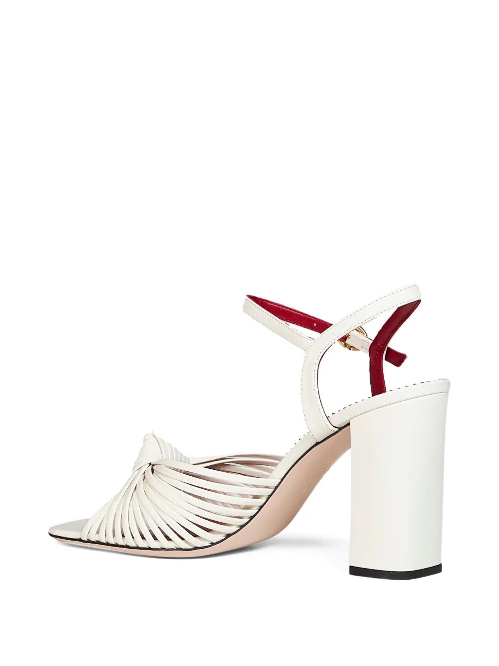 Valentino Garavani Annet leren sandalen met geknoopt detail Wit