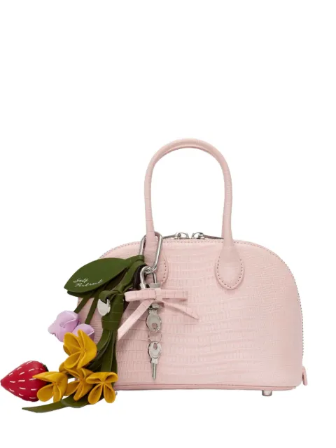 Self-Portrait lizard-embossed leather mini tote bag