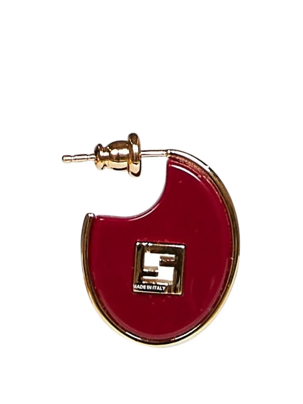 FENDI logo-plaque earrings - Oro