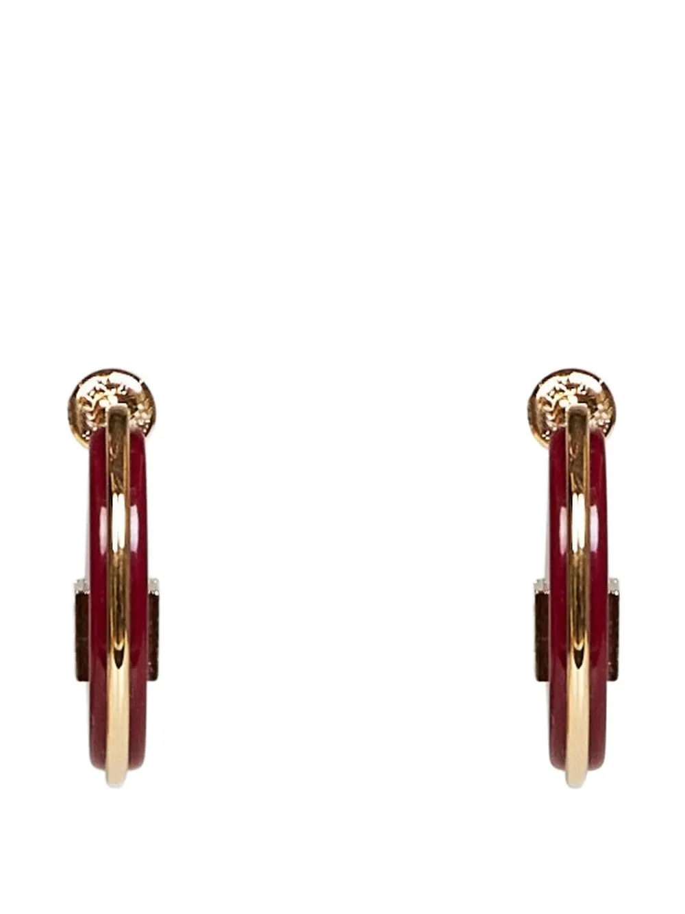 FENDI logo-plaque earrings - Oro