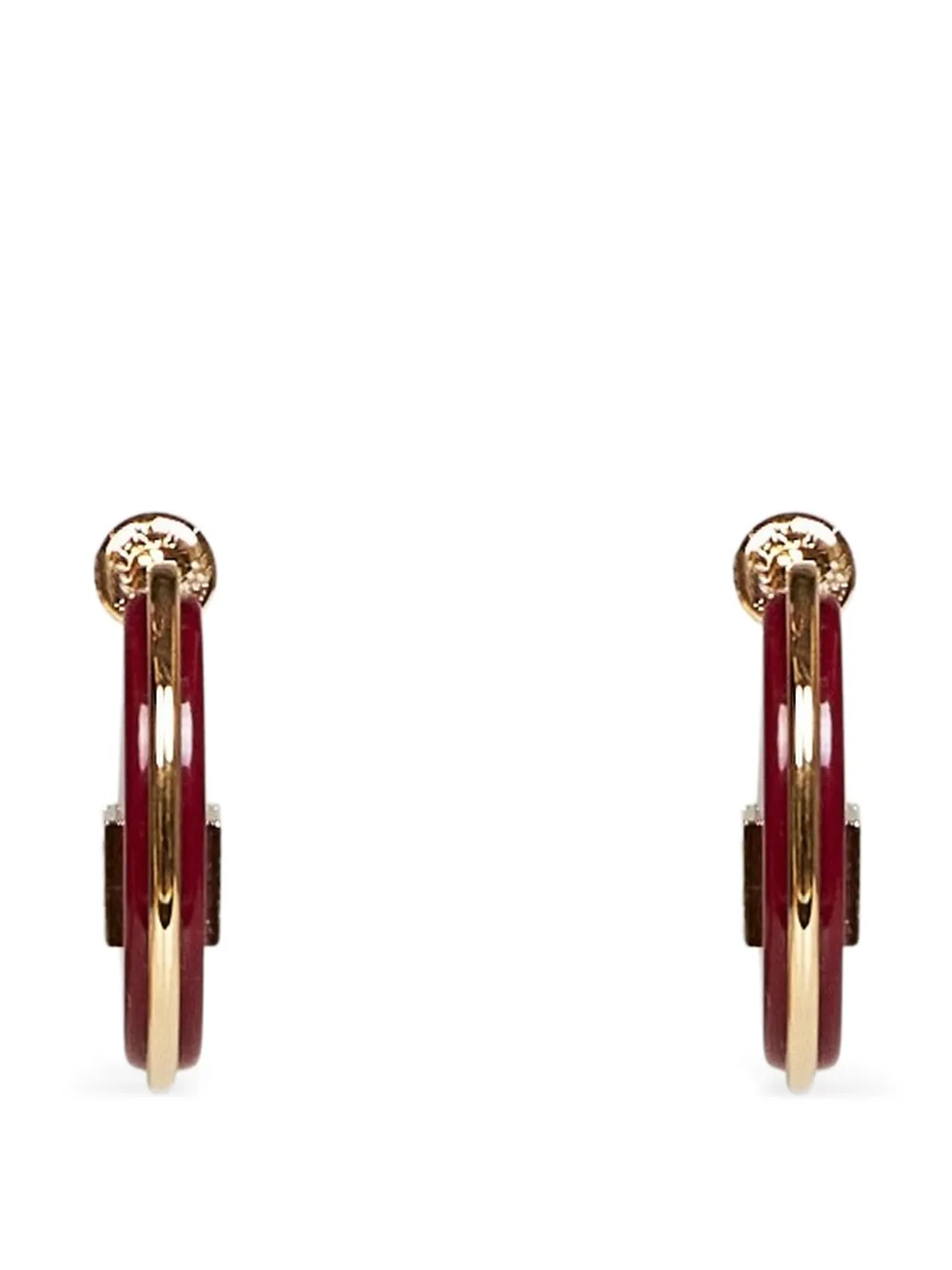FENDI logo-plaque earrings - Oro