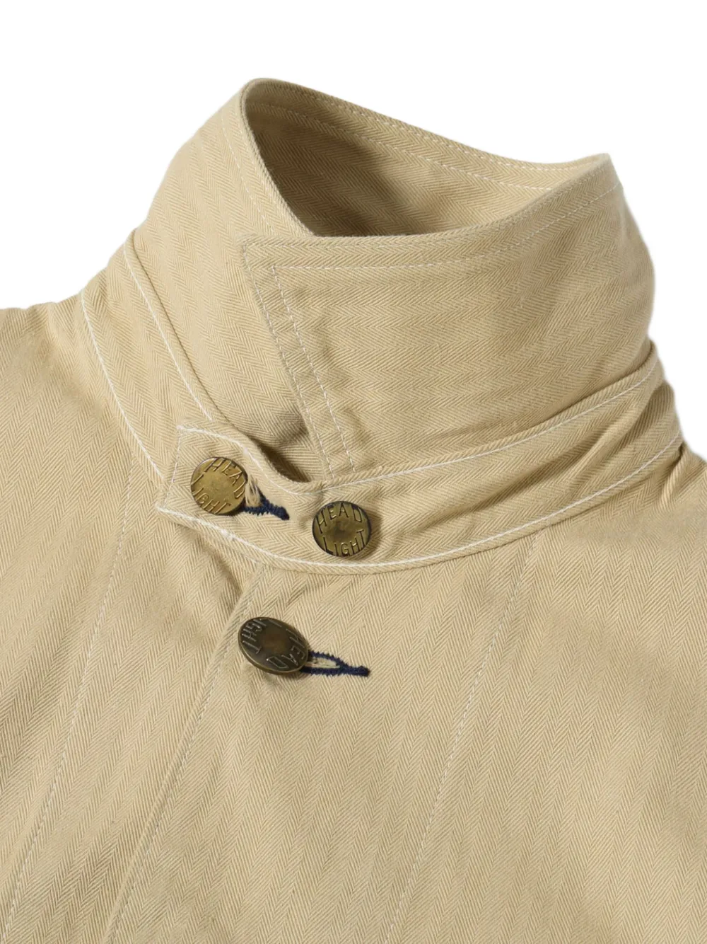 Sugar Cane Jeans Katoenen shirtjack met visgraat patroon Beige
