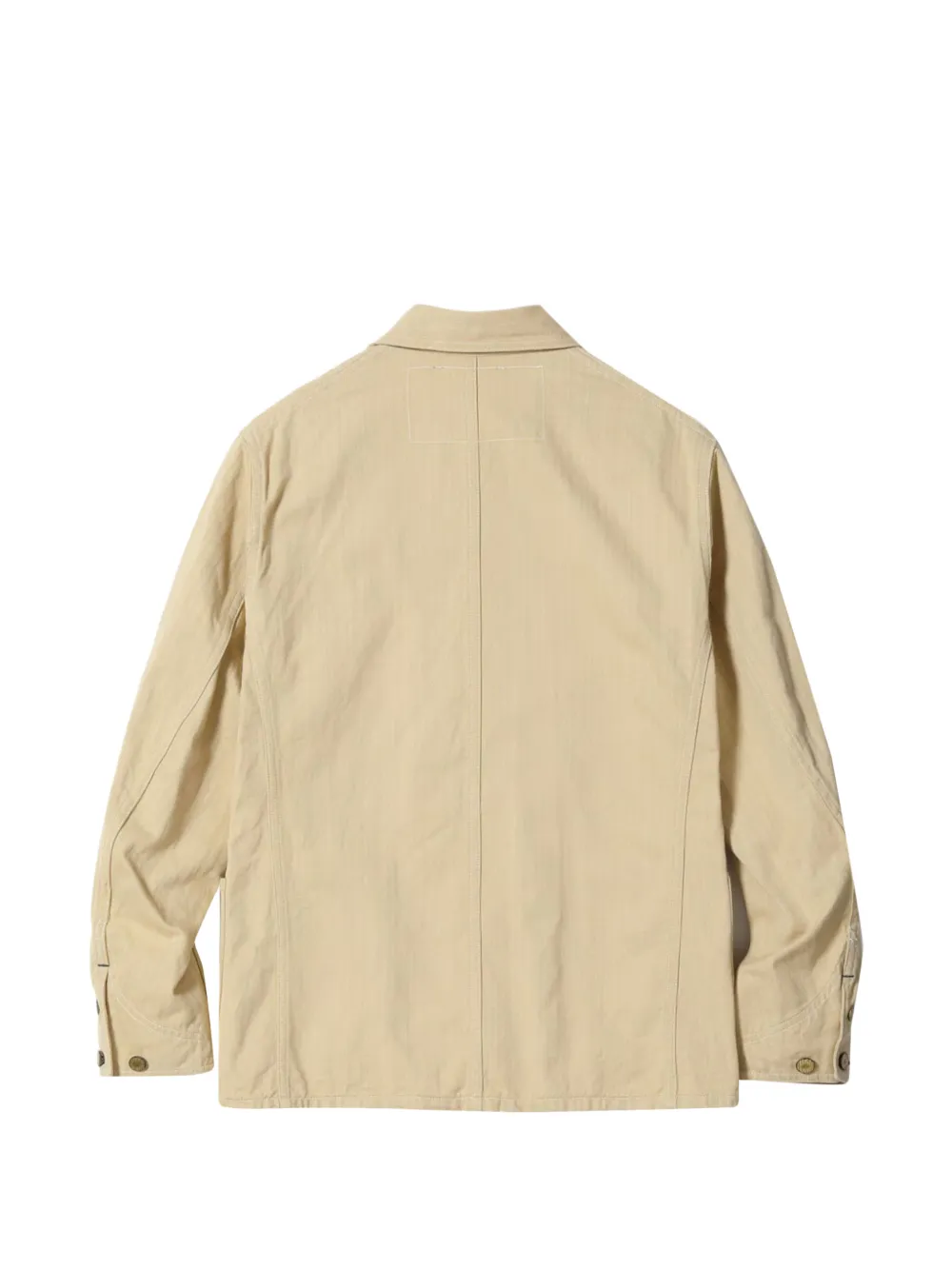Sugar Cane Jeans Katoenen shirtjack met visgraat patroon Beige