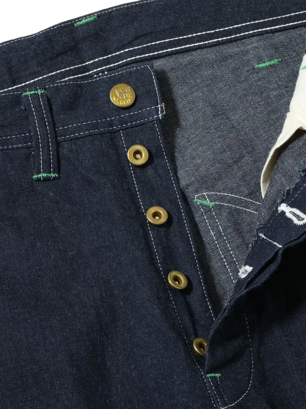 Sugar Cane Jeans Cargo jeans met logopatch Blauw