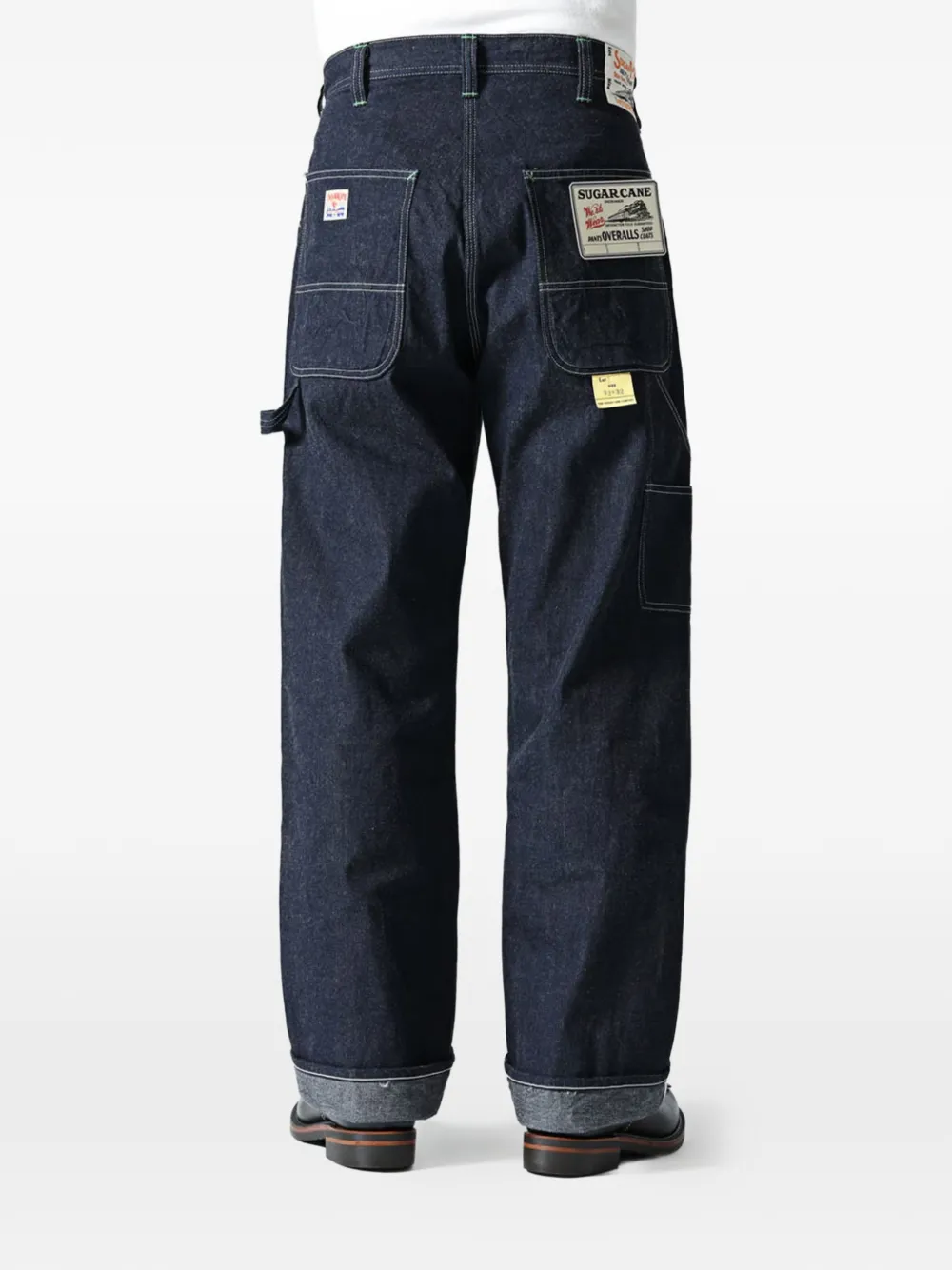 Sugar Cane Jeans Cargo jeans met logopatch Blauw