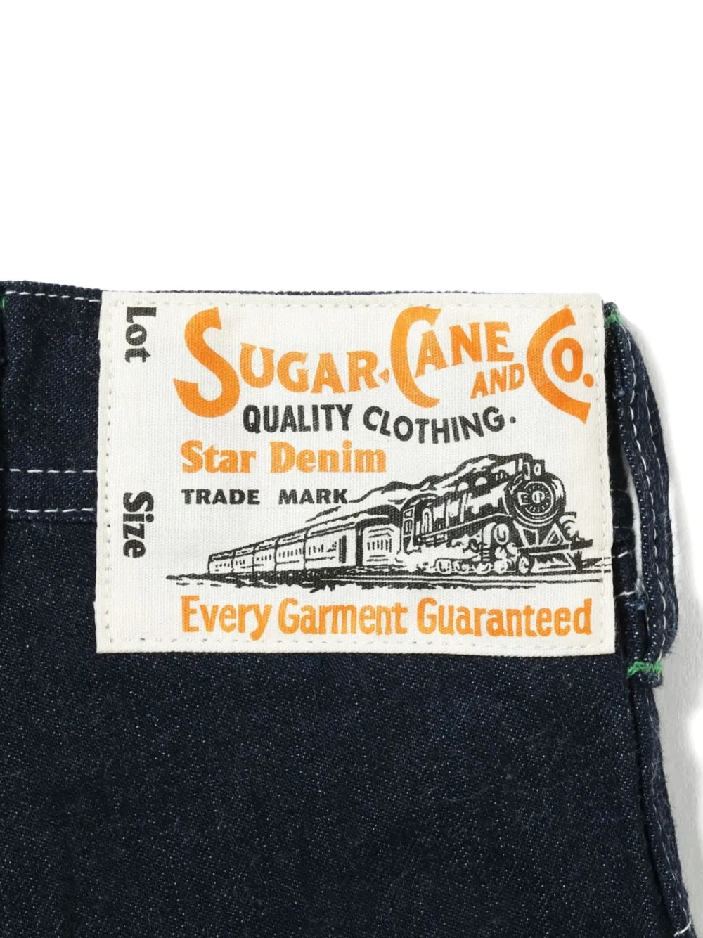 Sugar Cane Jeans Cargo jeans met logopatch Blauw