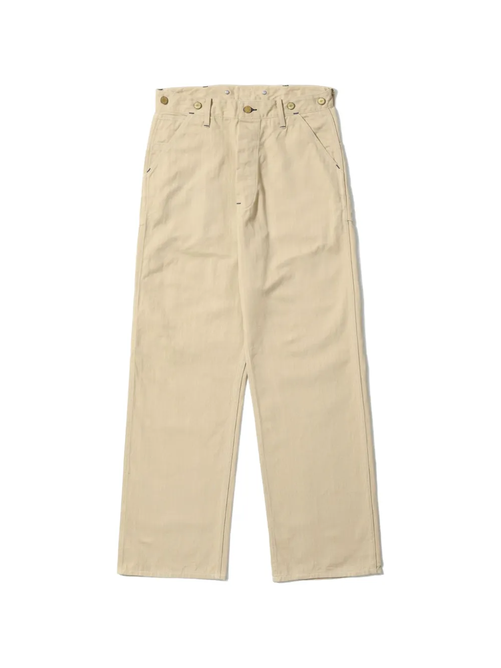 Sugar Cane Jeans Headlight herringbone-pattern cotton trousers - Nude