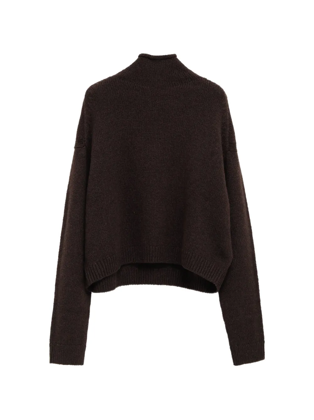 KHAITE high-neck drop-shoulder sweater - Brown