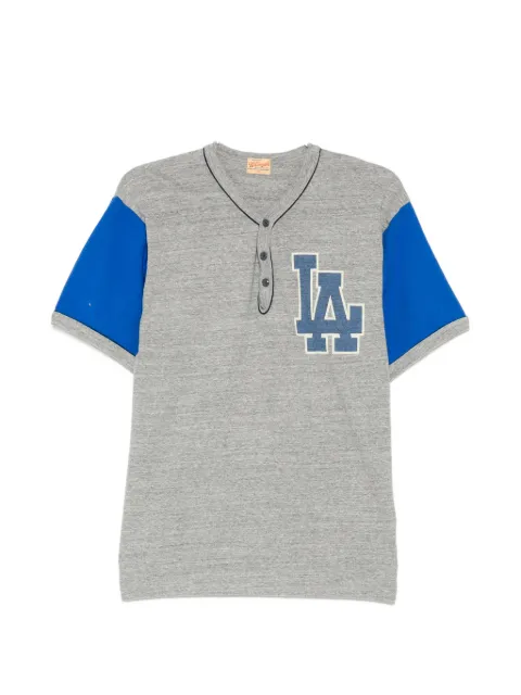 Whitesville contrast-sleeve henley-neck T-shirt