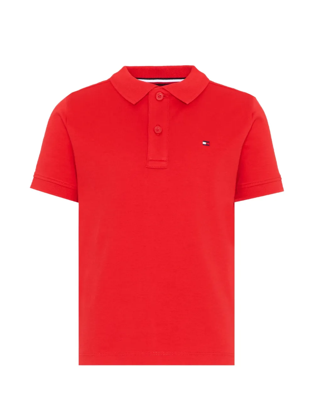 Tommy Hilfiger Junior logo-embroidered short-sleeve polo shirt - Rosso