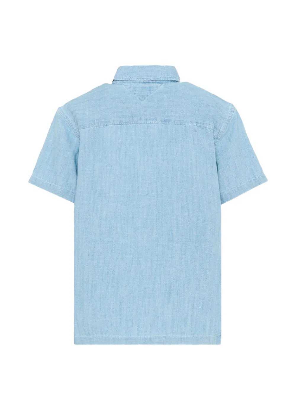 Tommy Hilfiger Junior Shirt met borstzakken en korte mouwen Blauw
