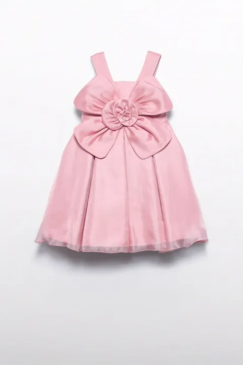 Abel & Lula bow-detail floral-appliqué dress