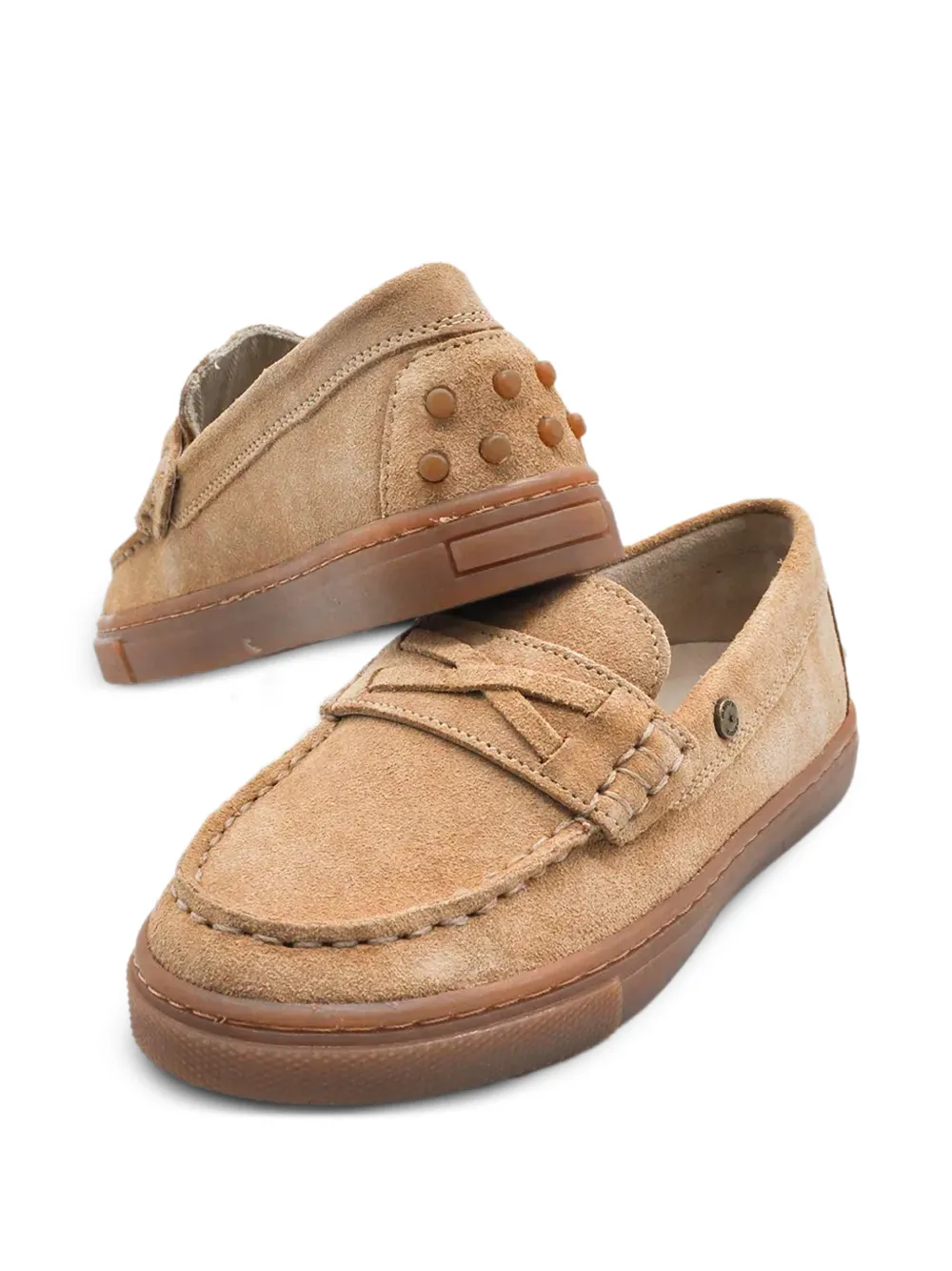 Mayoral Suède loafers met studs Beige