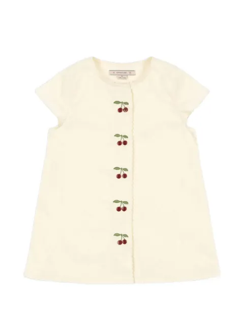Konges Sløjd Evia cherry-embroidered scalloped-edge dress