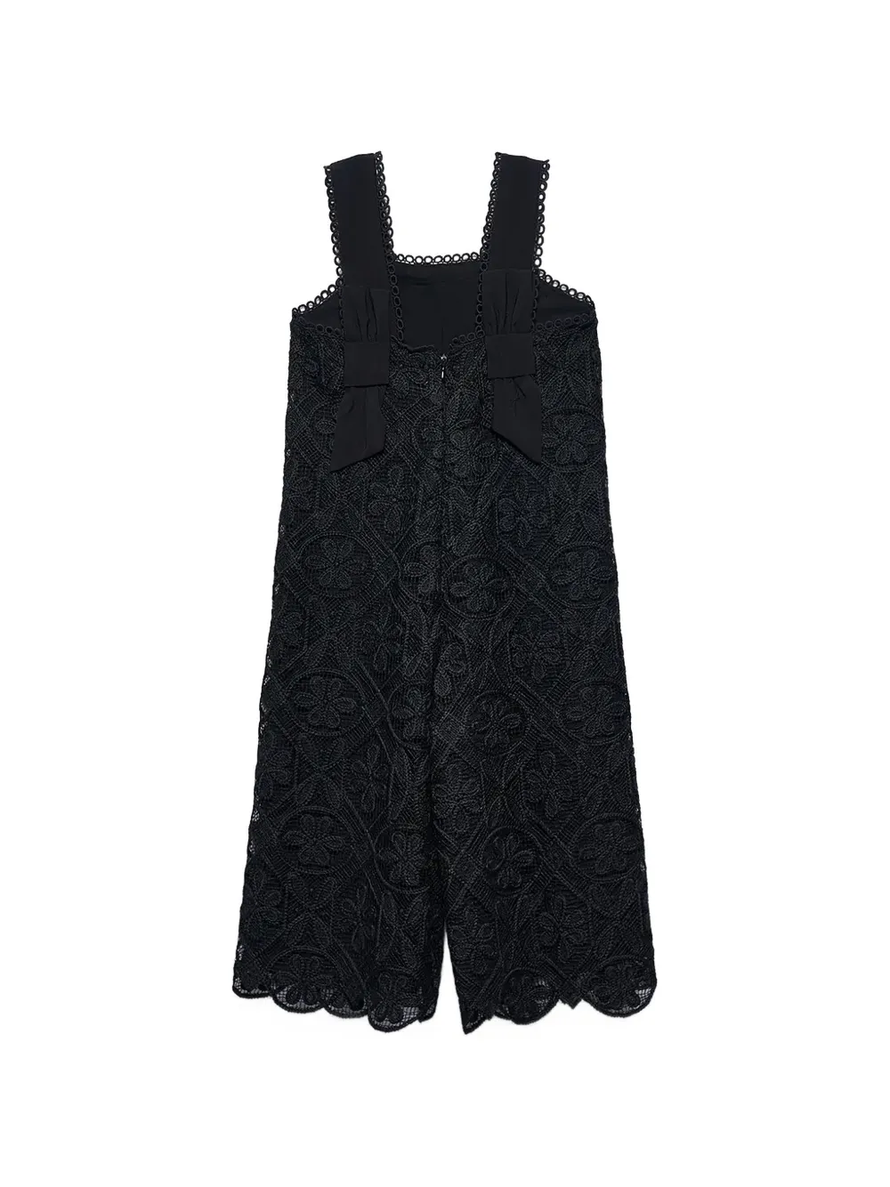 Abel & Lula Jumpsuit van guipurekant met strikdetail Zwart