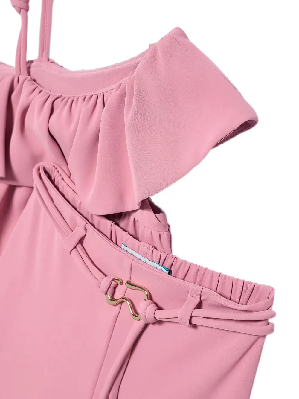 Abel & Lula Broekset met asymmetrische top en ruches Roze