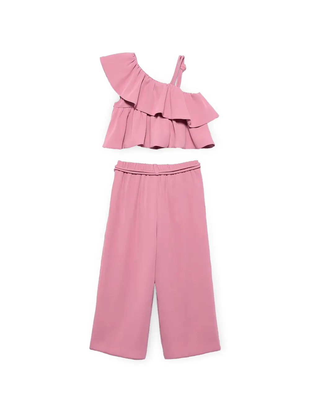 Abel & Lula Broekset met asymmetrische top en ruches Roze