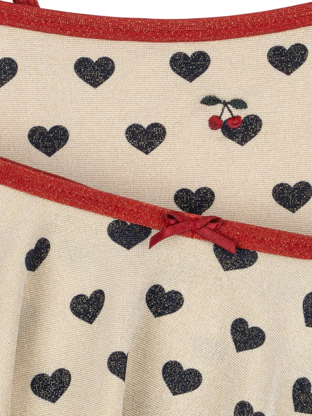 Konges Sløjd Manon bikini met hart-print en ruches Beige