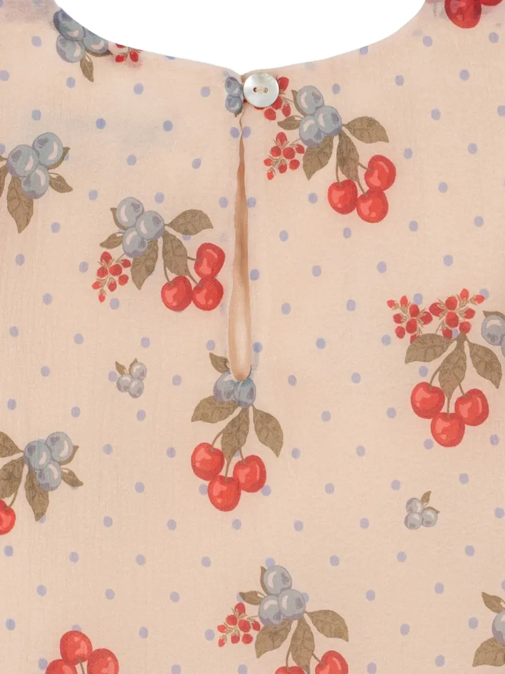 Konges Sløjd Zia cherry-print short-sleeve dress Roze