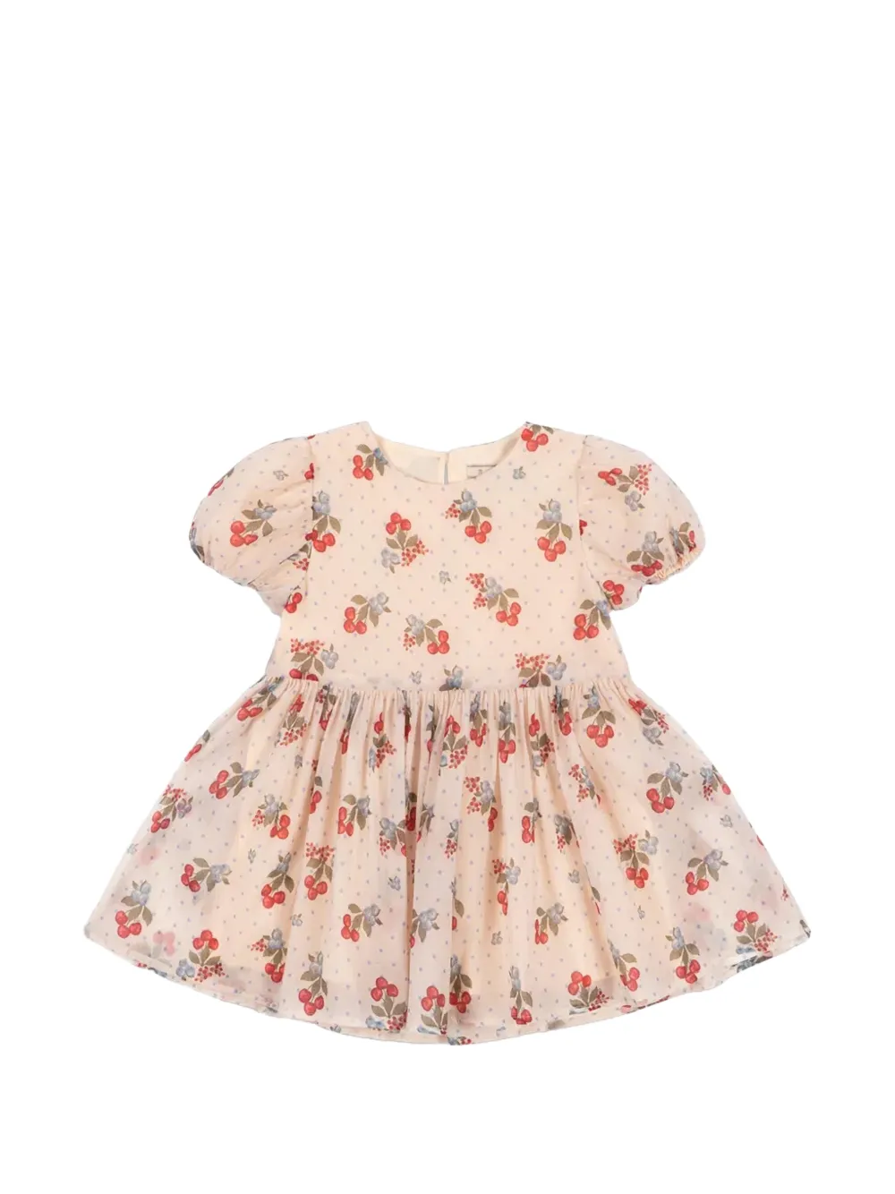 Konges Sløjd Zia cherry-print short-sleeve dress Roze