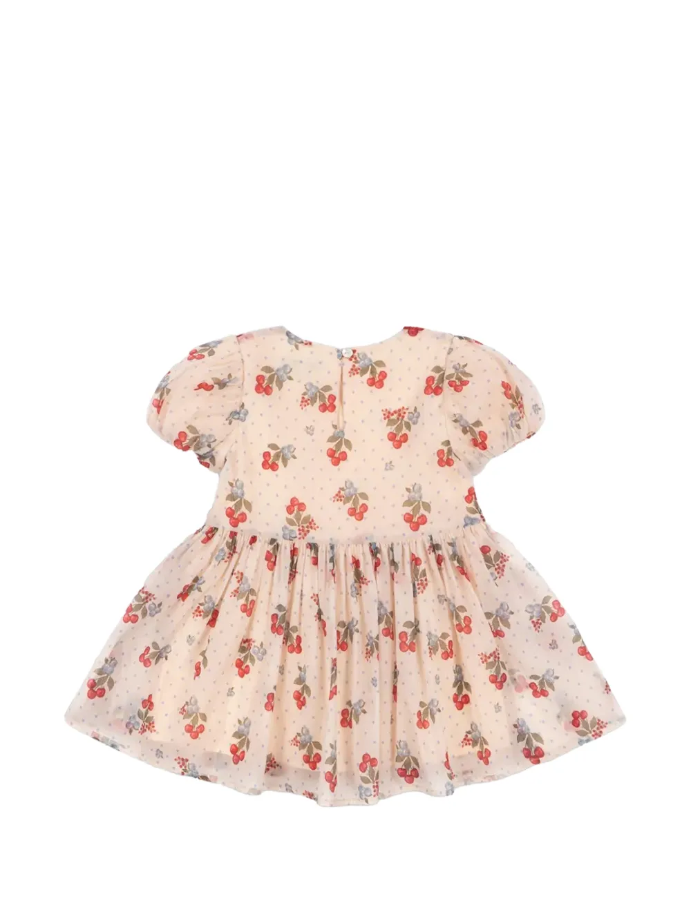 Konges Sløjd Zia cherry-print short-sleeve dress Roze