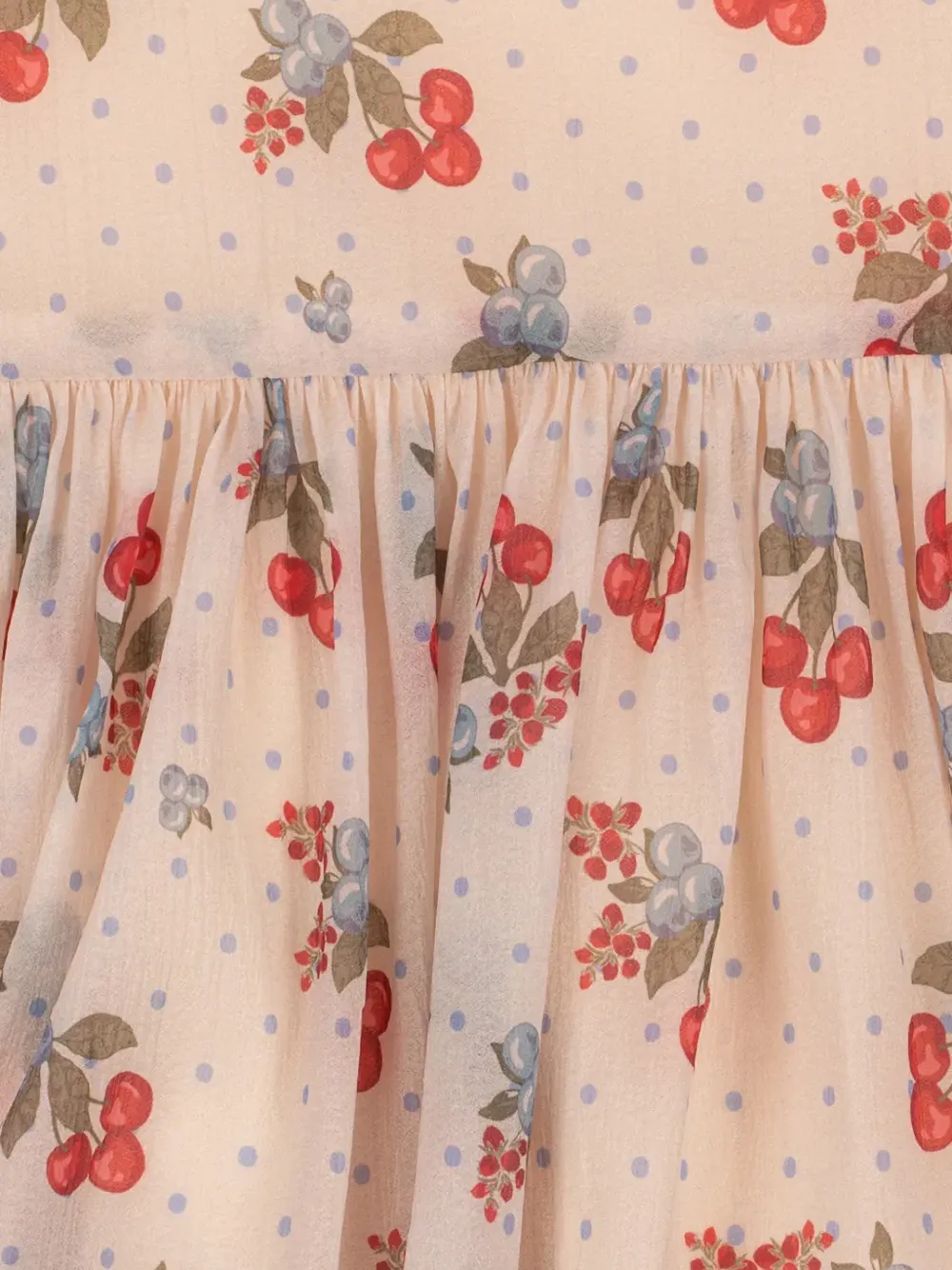 Konges Sløjd Zia cherry-print short-sleeve dress Roze