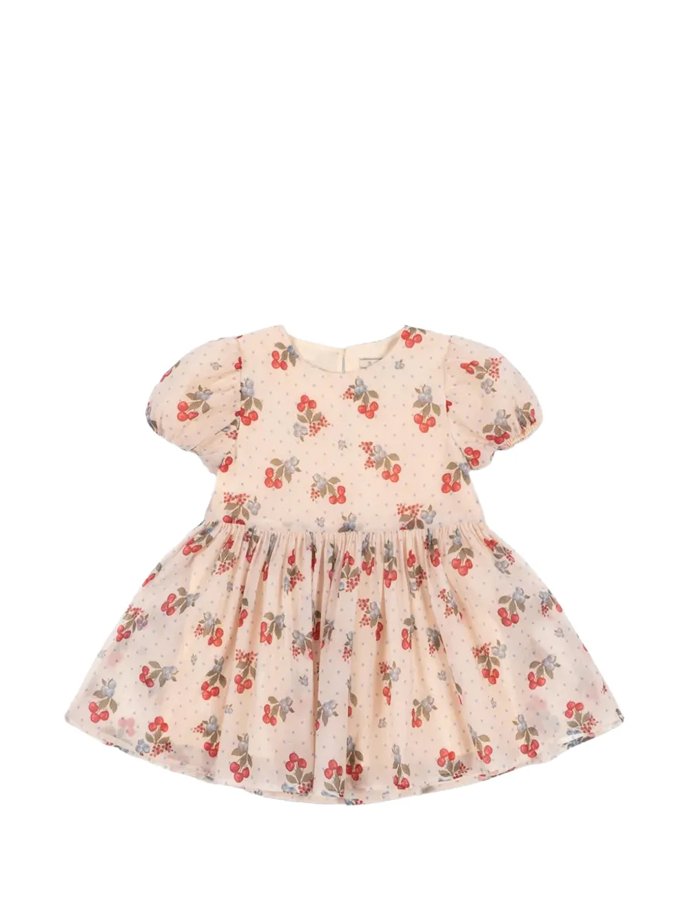 Konges Sløjd Zia cherry-print short-sleeve dress Roze
