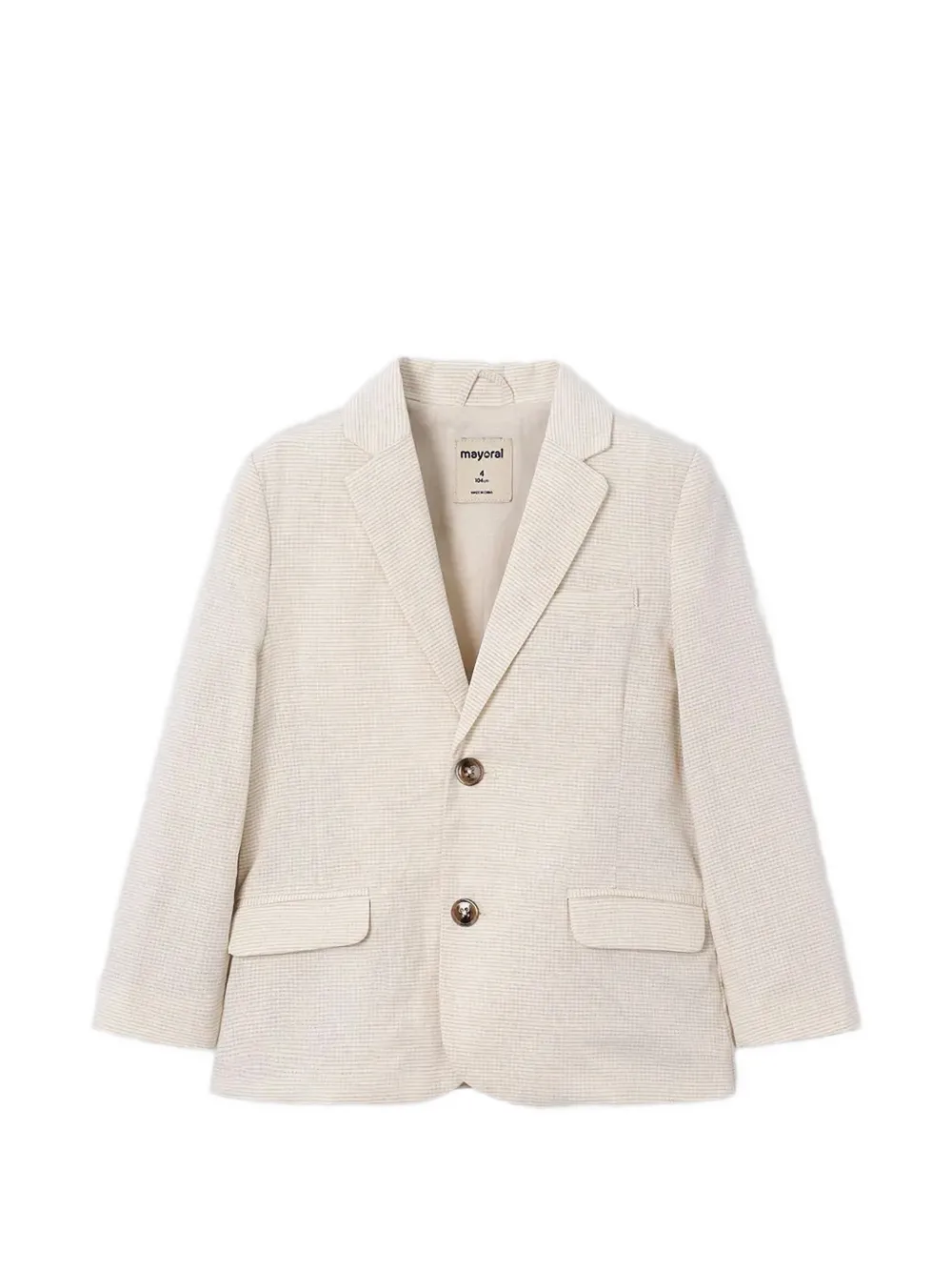Mayoral blazer à fines rayures et simple boutonnage - Tons neutres Mayoral blazer à fines rayures et simple boutonnage - Tons neutres