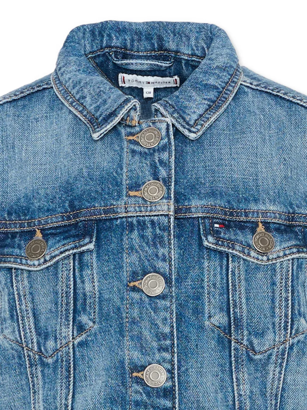 Tommy Hilfiger Junior Denim jack met sterpatch Blauw
