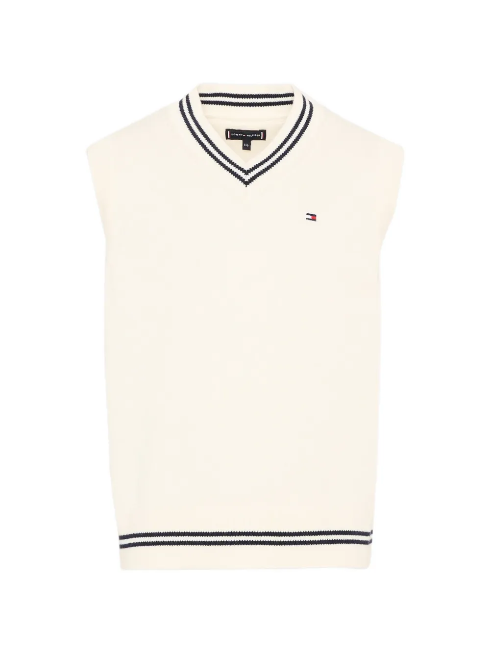 Tommy Hilfiger Junior striped-trim V-neck vest - Neutrals
