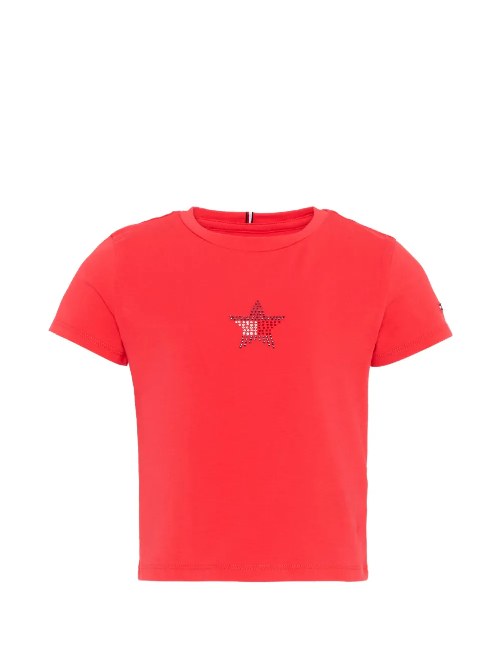 Tommy Hilfiger Junior rhinestone-embellished star-motif T-shirt - Rosso