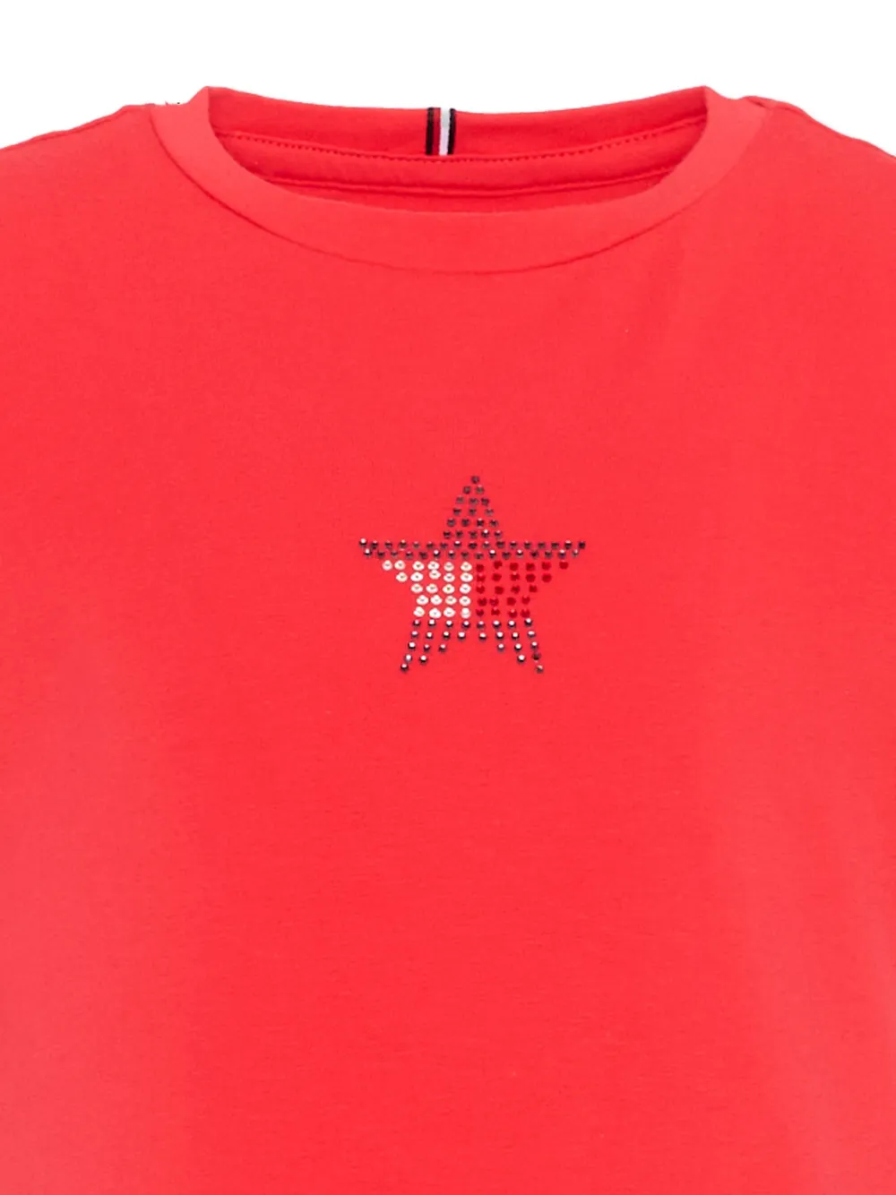 Tommy Hilfiger Junior T-shirt verfraaid met stras en sterpatroon Rood
