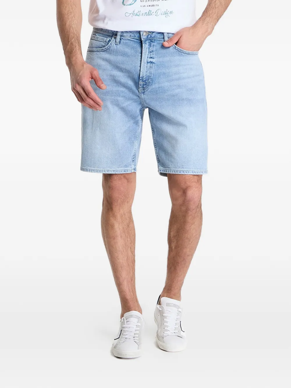 GUESS USA faded-effect denim shorts - Blu