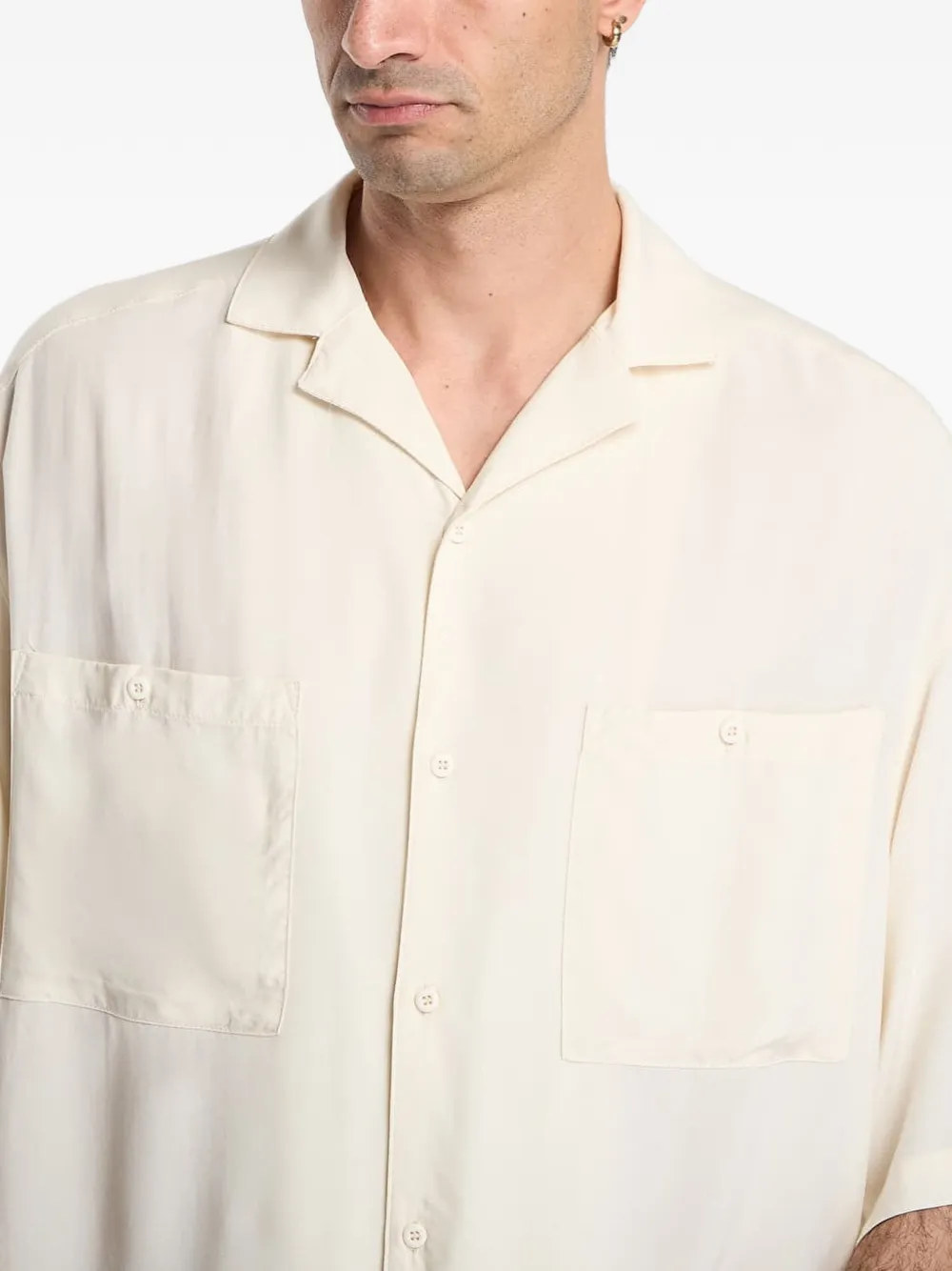 Urban Classics Overhemd met zak detail en campkraag Beige