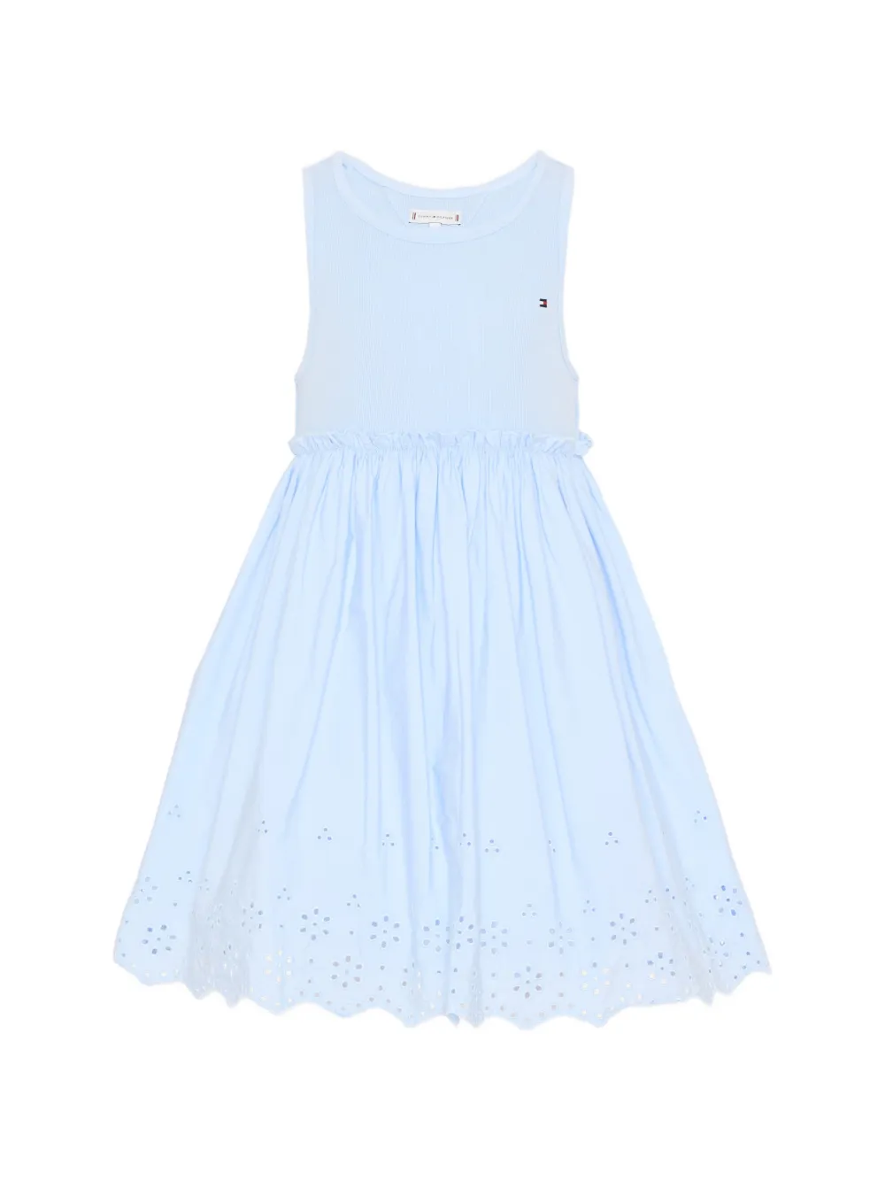 Tommy Hilfiger Junior broderie-anglaise ruffled dress - Blau